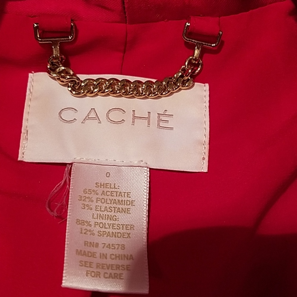 Cache Red Satiny Jacket - Picture 5 of 7